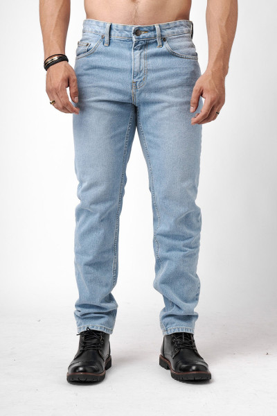 Light Blue Wash Tapered Fit Jeans Premium