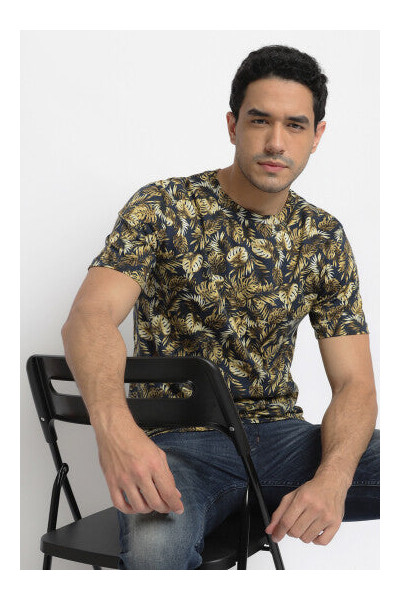 Navy Gold Leaf T-Shirt