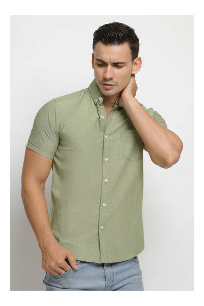 Olive Green Oxford s/s Shirt