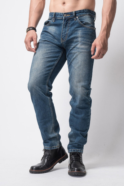 Washed Indigo Tapered Fit Jeans Premium
