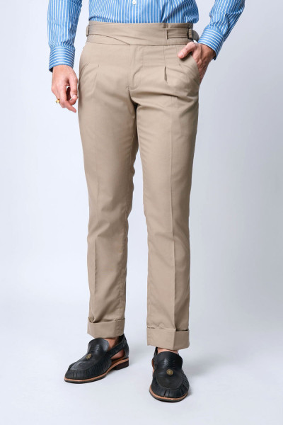 Khaki Gurkha Buckle Formal Pants