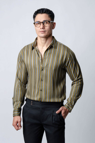 Virgo Stripe Army l/s Shirt