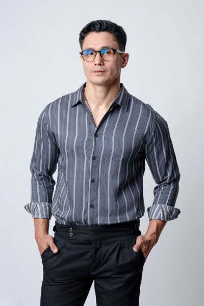 Virgo Stripe Grey l/s Shirt