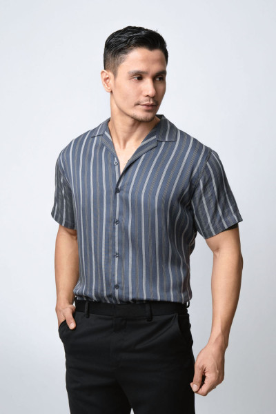 Virgo Stripe Grey s/s Shirt