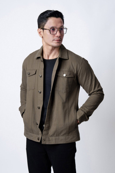 Green Army Jacket Trucker Premium