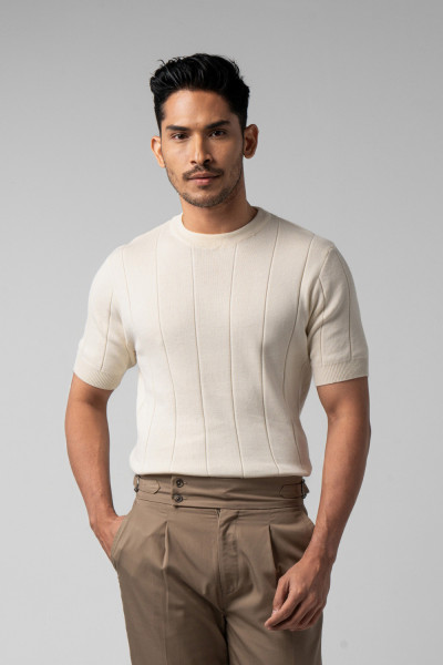 Off White Striped Knitted s/s T-shirt