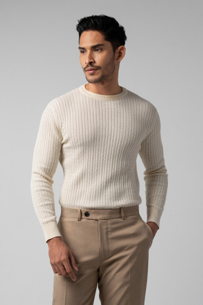 Off White Cable Knit l/s Sweater Shirt