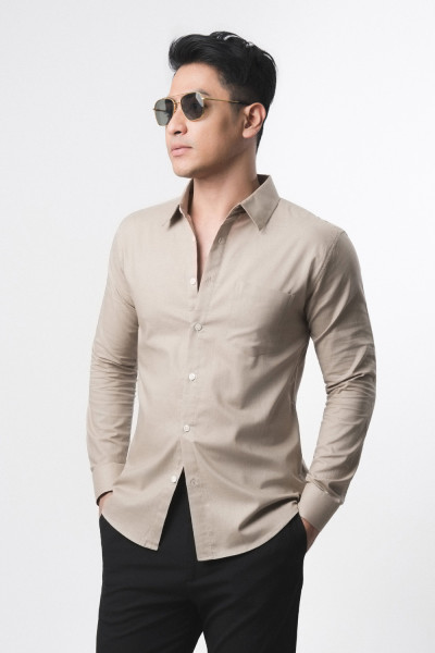 Beige Rami Linen l/s Shirt