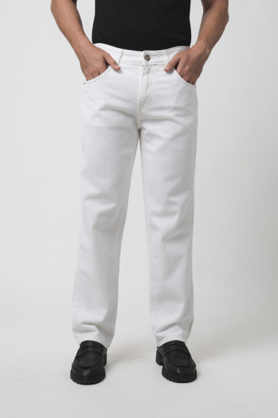 Off White Straight Fit Jeans Premium