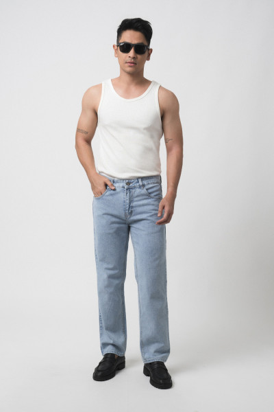 Light Indigo Straight Fit Jeans Premium