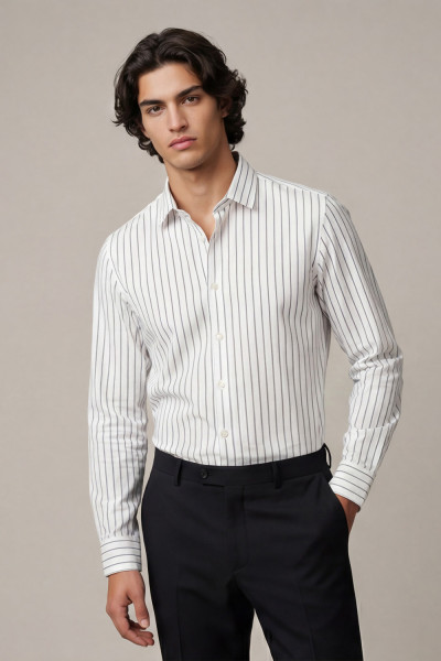 Luca Regular Fit White L/S Shirt