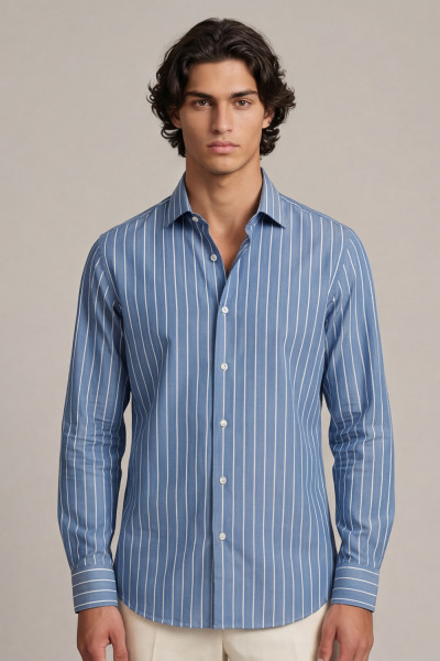 Luca Regular Fit Blue Sky L/S Shirt