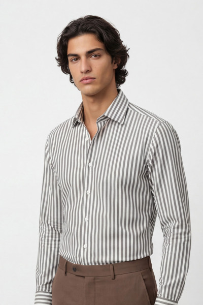 Oliver Stripe Grey L/S Shirt