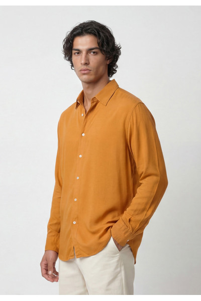 Copper Brown l/s Viscose Shirt