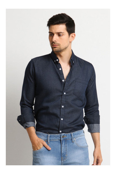 Dark Navy Denim l/s Shirt