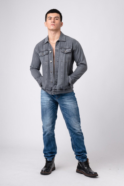 Jacket Jeans Dark Grey Slim Fit