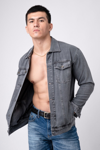 Jacket Jeans Dark Grey Slim Fit